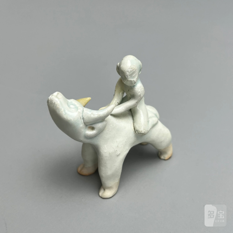 明代 青白釉童子骑牛 - 图12